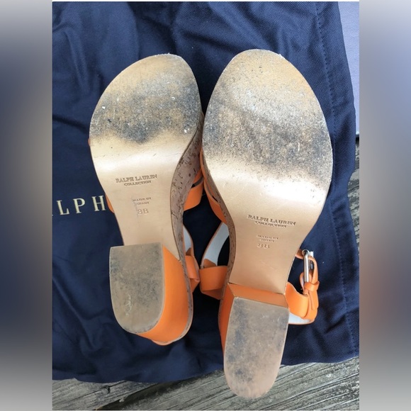 Ralph Lauren Collection women platform heel leather sandals - Picture 6 of 9